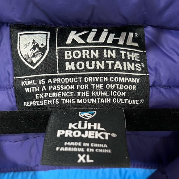 KUHL Projectkt Spyfire Goose Down Jacket Coat Purple Puffer Size XL - Picture 2 of 12